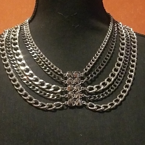 Multiple Layer Chain Link  Adjustable Necklace - Picture 2 of 6